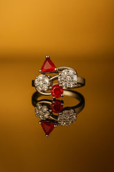 Zircon Ring-158 (Maroon)